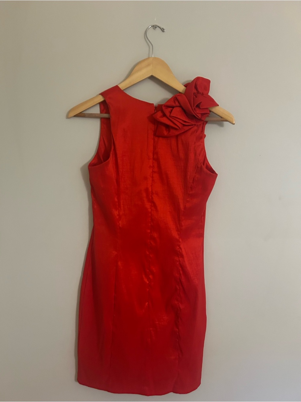 Cache Red One-Shoulder Ruffle Midi Dress - Picture 4 of 12